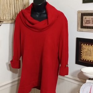 🟢12oz (123) J M collection cropped sleeve turtle neck sweater